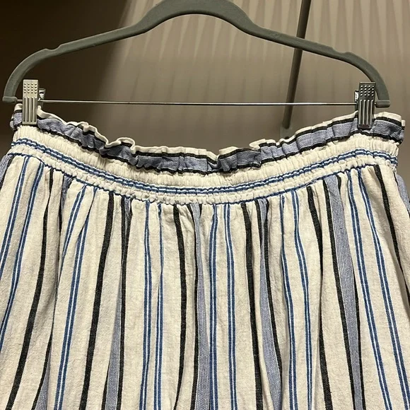EUC A New Day Women's XXL Blue, White, and Black Stripe Midi Skirt - Picture 3 of 8